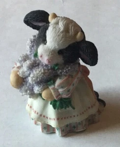  "The Coming of Spring Brings Udder Joy" LILACS Enesco Figurine Mary Moo Moos - Picture 1 of 3