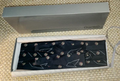 Pajarita y pajarita de seda negra y dorada Nordstrom ROBERT TALBOTT STUDIO a juego Foto 1 de 4