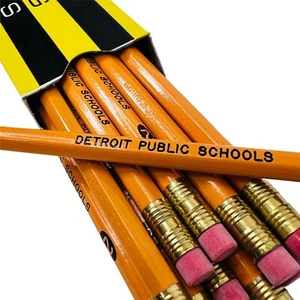 Detroit Public Schools Pencils New One Dozen Number 2 Quality Writing Pencils US - Picture 1 of 8