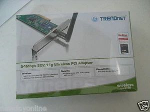 TRENDnet 54Mbps PCI Adapter 802.11b/g 2.4GHz WPA-PSK 64/128-Bit TEW-423PI NEW - Picture 1 of 6