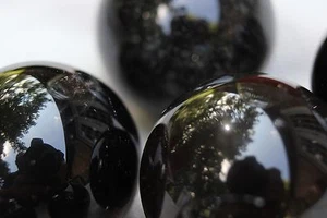 (1) Black Quartz Mineral Marble Sphere 29mm (LISTING IS FOR 1 SPHERE!) - Picture 1 of 6