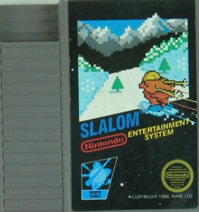 Vintage Slalom NES 1986 Video Game w/ Dust Cover Downhill Skiing - Picture 1 of 4