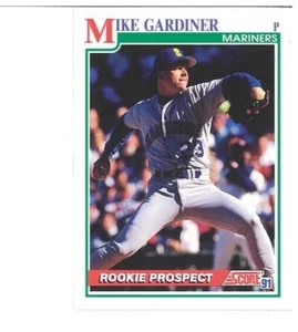 MLB ROOKIE PROSPECT SCORE 1991 MIKE GARDINER Florida Mariners Baseball Card - Picture 1 of 2