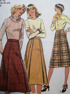 VINTAGE 1970 STYLE 2435 waistband skirt gored or topstitch pleats SEWING PATTERN - Image 1 of 3