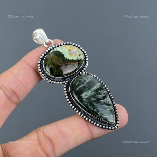 CHROME HEARTS Ciondolo vintage argento sterling 925 pietra calcedonio cromato australiano gioielli