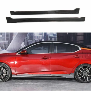 Black ABS Side Skirt Extension Spoiler Lip Primed Trim For Nissan Sentra 20-2023 - Picture 1 of 5