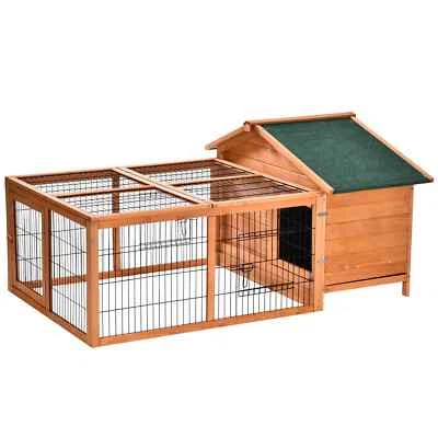 Wooden Rabbit Hutch Outdoor, Guinea Pig Hutch, Detachable Pet House Animal - Image 1 of 4