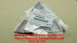 MITSUBISHI TRITON PLUS L200 2005-2014 CHROME REAR BACK LOGO EMBLEM GENUINE - Picture 1 of 4