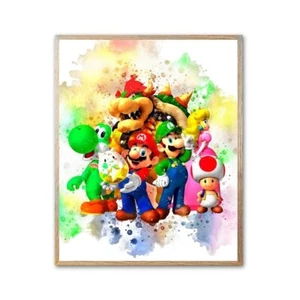 Super Mario Poster Druck | Wandkunst | Super Mario Bild - Bild 1 von 7