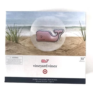 Vineyard Vines Pink Whale Jumbo Inflatable Beach Ball - Picture 1 of 4