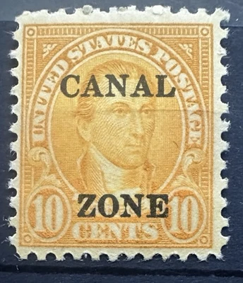 Sello de la zona del canal Scott #104 10 centavos naranja como nuevo Foto 1 de 2