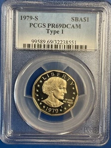 1979S $1 Susan B Anthony Dollar PCGS PR69DCAM Type1 Combined Shipping - Picture 1 of 2