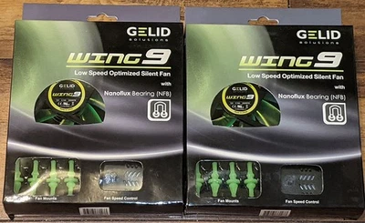 Pack of 2   Gelid Wing9 Low Speed Optimized Silent Fan With Nanoflux Bearing NFB - Image 1 of 4