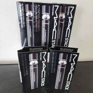 FIVE Pack MAC Stack Mascara Superstack Mega Brush Black Mascara .1 oz Travel Siz - Picture 1 of 5