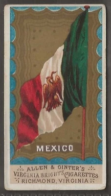ALLEN & GINTER (USA)-FLAGS OF NATIONS 1887 (1ST VIRGINIA BRIGHTS)- MEXICO - Image 1 of 2