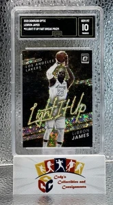 LeBron James 2021 Panini Optic Light It Up Holo Fast Break Prizm #11 GMA 10 - Picture 1 of 2