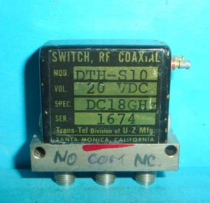 Trans-Tel DTH-S10 RF Coaxial Switch DC-18GHz 20VDC SMA - Picture 1 of 4