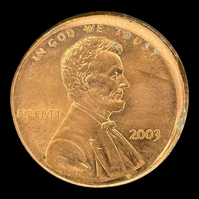 Broadstruck Error Cent 2003 Lincoln Penny Off Center Broad Strike Genuine Error - Image 1 of 2