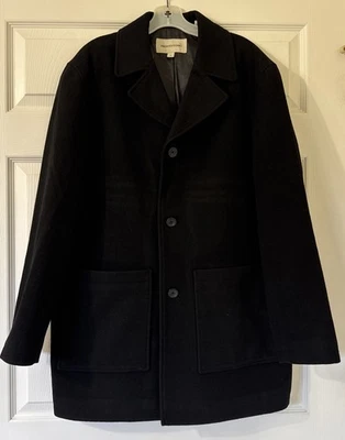 Pronto Uomo Pea Coat  Style Black Jacket Men’s Med,  Wool Cashmere Blend - Image 1 of 4