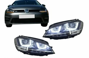 Faros 3D LED DRL para VW Golf 7 VII 12-17 R look dinámico secuencial - Imagen 1 de 8