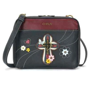 Chala DARLING CROSS Companion Organizer Faux Leather Crossbody Bag (Navy) NWT - Picture 1 of 5