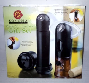 Sonoma Wine Sommelier Set de Regalo con Extractor de Corcho Fácil de Sacar y Sellador al Vacío de Botella - Imagen 1 de 5