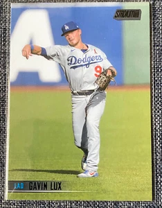 2021 Topps Stadium club Gavin Lux Black Foil SP Parallel #20 Los Angeles Dodgers - Bild 1 von 2