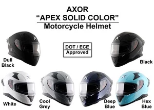 Cascos de motocicleta AXOR " APEX COLOR SÓLIDO " cara completa con certificación DOT y ECE - Imagen 1 de 56