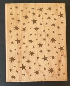 Background Twilight Twinkling Stars Celestial Sign Symbol Wood Rubber Stamp - Picture 1 of 4