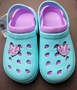 Mermaid Size 3 Blue Purple Children's  Clogs Slip-on  Slides Non-Slip Pool Beach - Picture 1 of 4