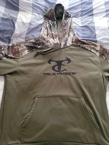 Men's TrueTimber® Green Performance Camo Pullover Hunting Hoodie size Large - Picture 1 of 5