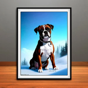 Boxer Print 2, Poster, Dog Wall Art, Animal Decor - Picture 1 of 1