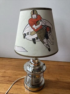 Vintage Retro Cleveland braun? Tischplatte Lampe Fußball 2 Glühbirnen SELTEN! - Bild 1 von 13