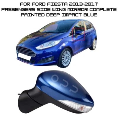 Espejo retrovisor eléctrico pintado azul impacto profundo izquierdo para Ford Fiesta 2013-2017 Foto 1 de 4
