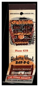 Vintage Hickory Holz Bar-B-Q Las Vegas Streichholzheftchen - Bild 1 von 2