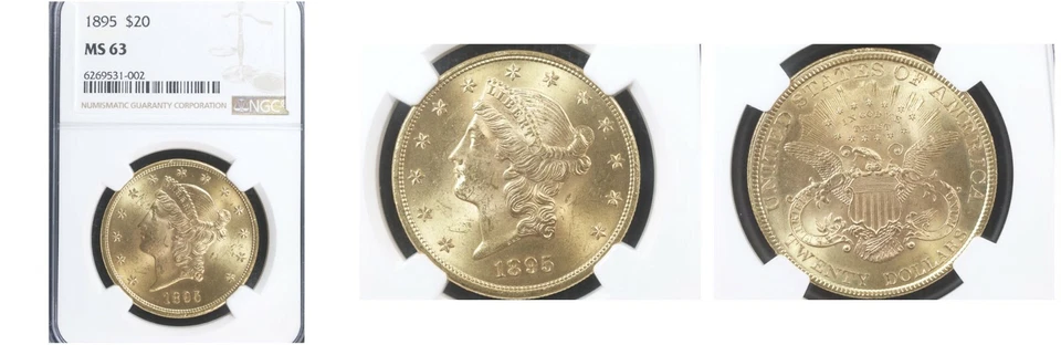 Двойной орел с головой Свободы 1895 $20 MS63 NGC-- - Изображение 1 из 1
