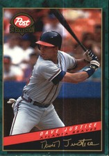 1994 Post Atlanta Braves Baseball Card #6 Dave Justice