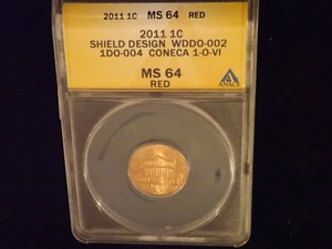 2011 1C DDO ANACS MS 64 RD - Picture 1 of 2