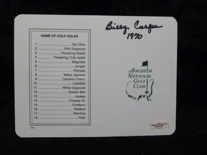 Cuadro de mando firmado por Billy Casper Augusta National Masters JSA E81237 - Imagen 1 de 4