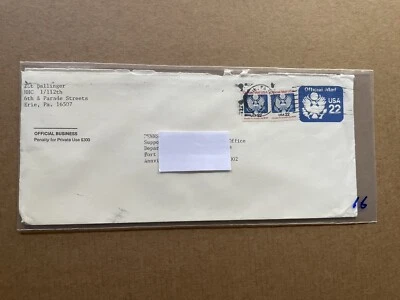 US 1988 Uprated Official Stationery (16) #UO74+O136X2 +Machine CXL +66C Rate - Image 1 of 3