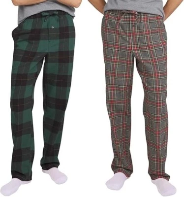 Eddie Bauer Men’s Flannel Pant, 2-pack ( Size: L ), Green & Red - Image 1 of 4