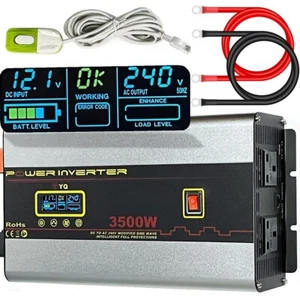 YQ Power Inverter 3500W 7000W 12V to 240V Camper Caravan LCD Converter Remote - Picture 1 of 6