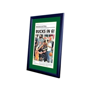 Framed Newspaper Cover - 2021 Journal Sentinel Milwaukee Bucks - Bucks In 6 - Picture 1 of 5