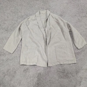 EILEEN FISHER hellbrauner Leinen Damen Blazer Jacke Größe 2X - Bild 1 von 10