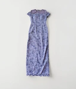 JS Collections Purple Lilac Illusions Dress Gown Lace Embroidered New Zip Mother - Picture 1 of 9