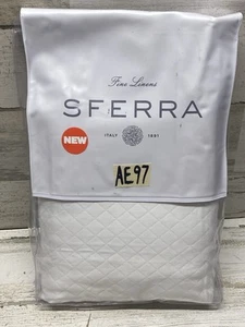 Sferra BARI 743 Fine Linens Euro Continental Sham 100% Cotton White New - Picture 1 of 5