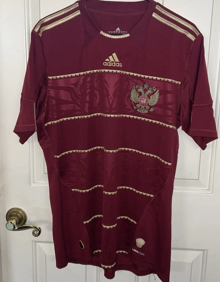Футболка сборной России Adidas чемпионат мира 2010 домашний футбол размер M б/у в отличном состоянии редкая - Изображение 1 из 4