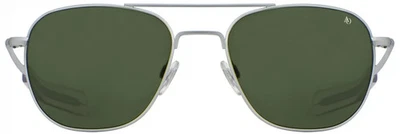 NUEVO Gafas de sol American Optical ORIGINAL PILOT plateadas mate polarizadas lentes verdes Foto 1 de 4