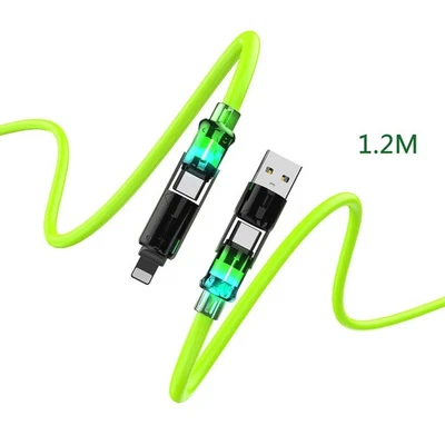 4 in 1 Multi USB Charger 100W PD Fast Charging Cable Type C for iPhone Samsung - Image 1 of 4