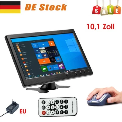 10.1" Monitor LCD Mini Fernseher Computer Anzeige PC TV Display BNC/AV/VGA/HDMI - Bild 1 von 4